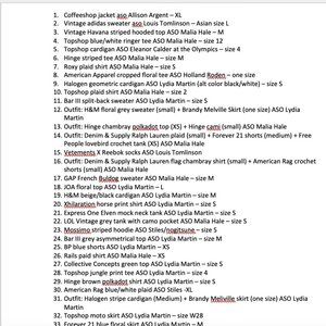 Currently Available Items